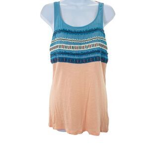 SUNDANCE Beaded Boho Tank Top